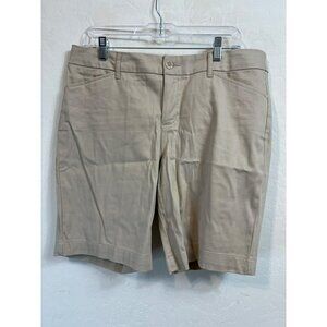 St John's Bayj Bermuda Tan Khaki Shorts Sz 14P Petite 9" Inseam